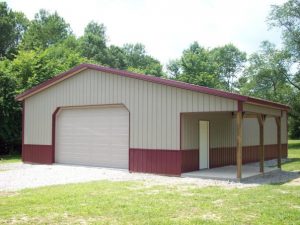 Nice residential two toned garage with inverted porch.