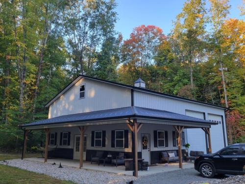 40'x50'x17' two story pole barn with 8' wrap around porch