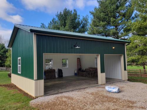 24'x24' garage with fully insulated interior for shop space