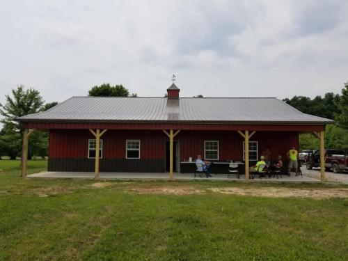 Building with broken gable porch